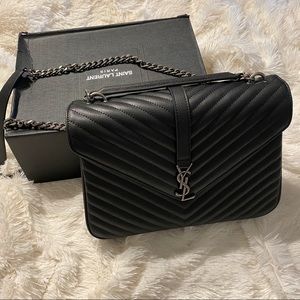 Saint Laurent Medium Collège Matelassé Leather Bag